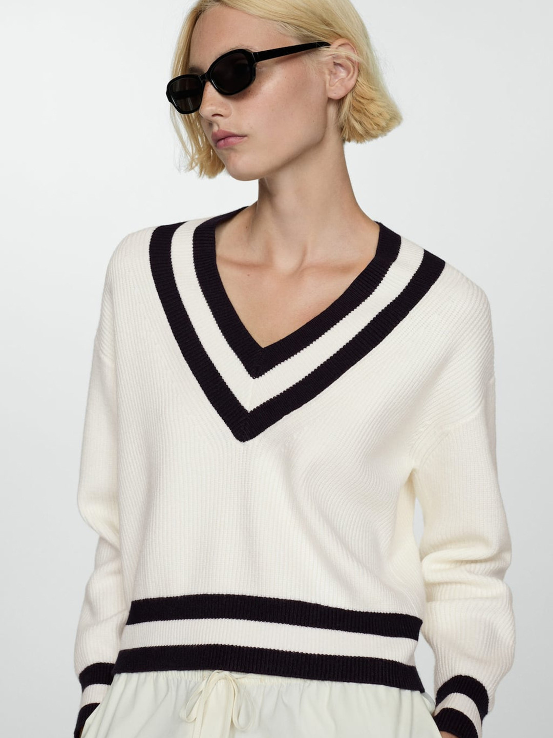 Pull Femme Col V Manches Longues NOBO - Multicolore - Taille M - Acrylique - Très Bon état