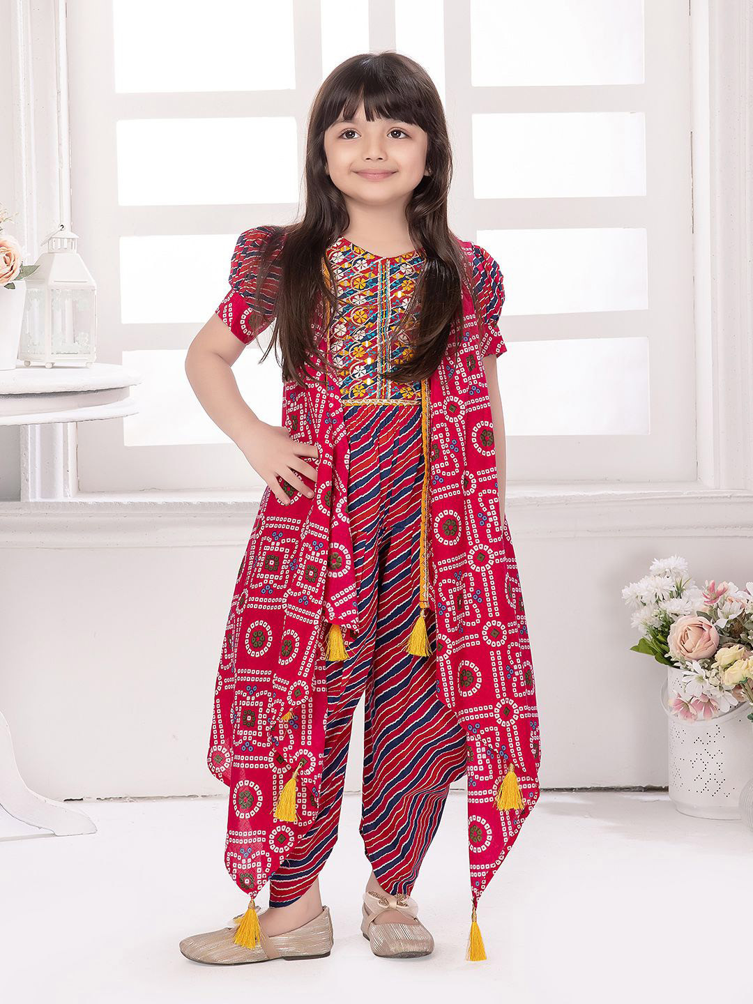 Girls Top and Dhoti Pant Dress