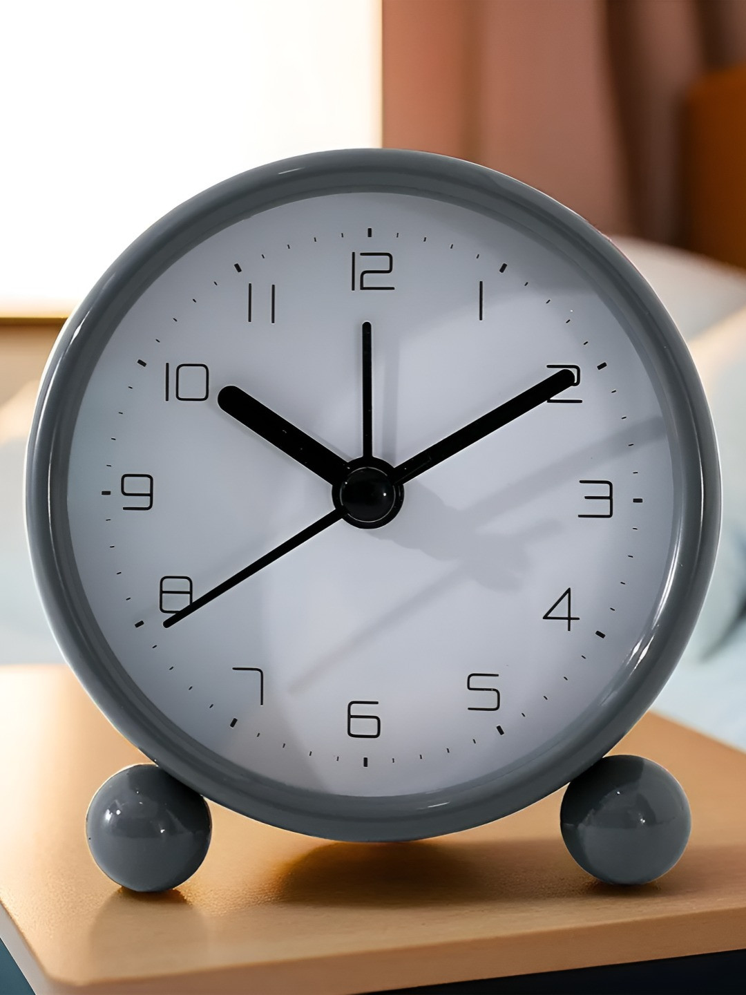 Buy The Better Home Grey & White Analogue Contemporary Table Clock ...