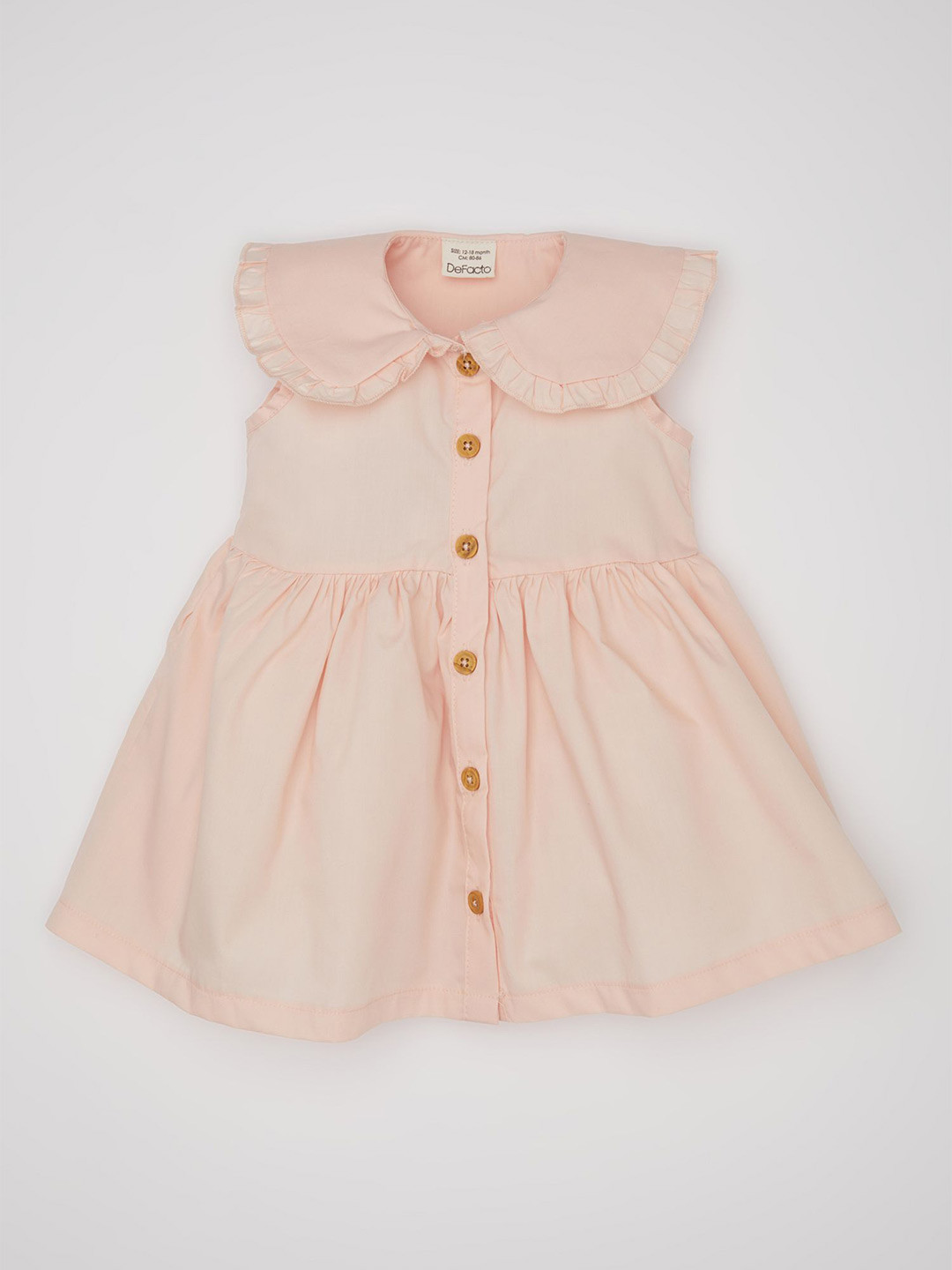 Nautinati Girl Red Checked Peter Pan Collar A-Line Cotton Dress