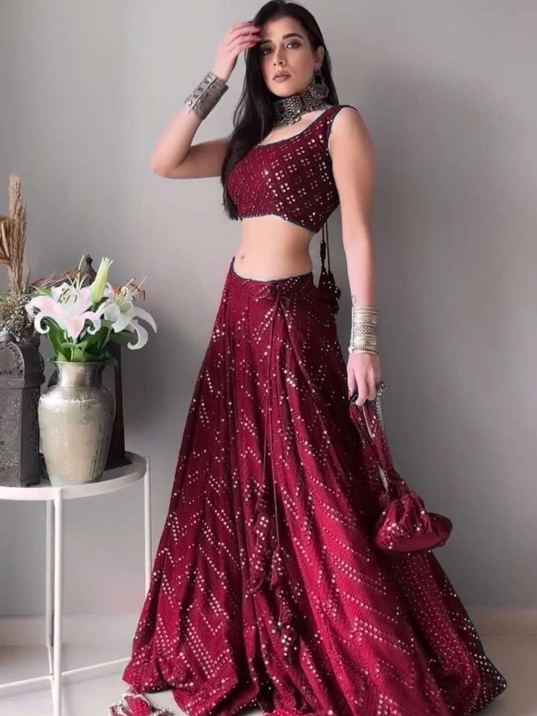 Babyhug Singlet Sleeves Abla  Embroidered Choli With Lehenga and Dupatta Set - Teal Blue main image 0