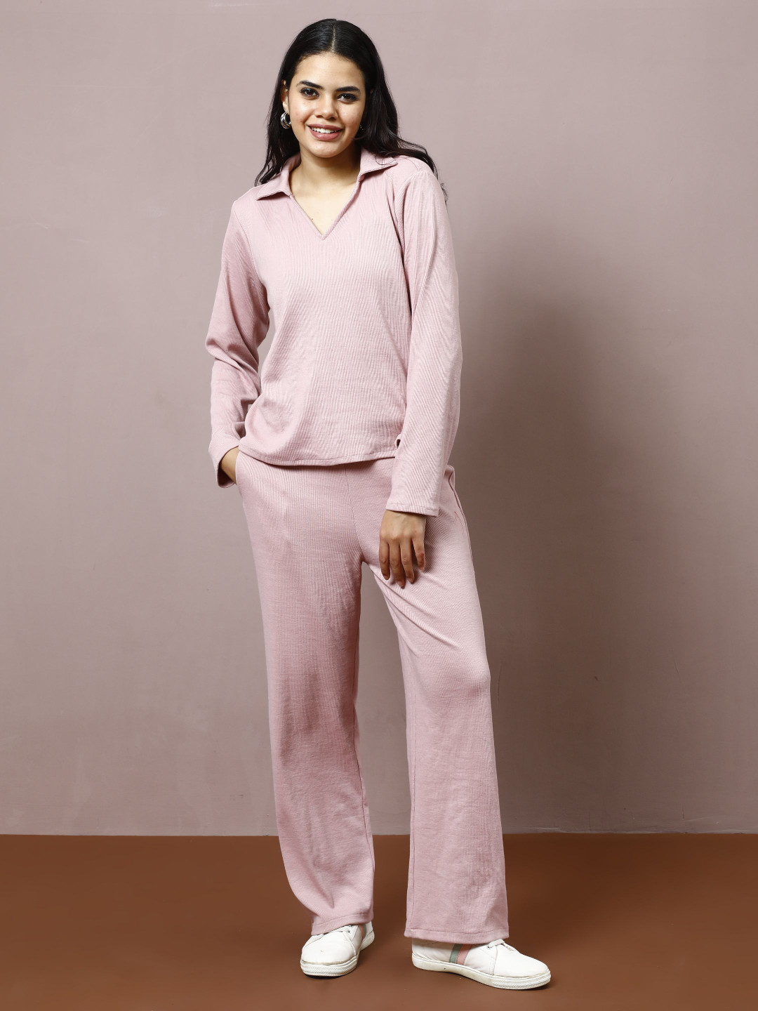 Buy Athena Self Design Shirt Collar Long Sleeves T Shirt With Trouser