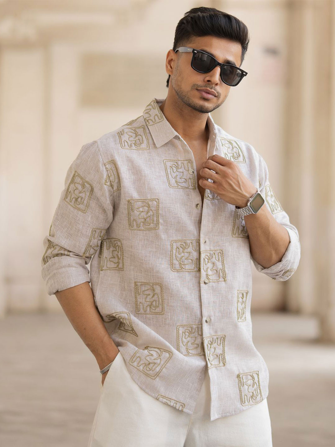 Men's Multi Spread Collar Geometric Shirt main image 1