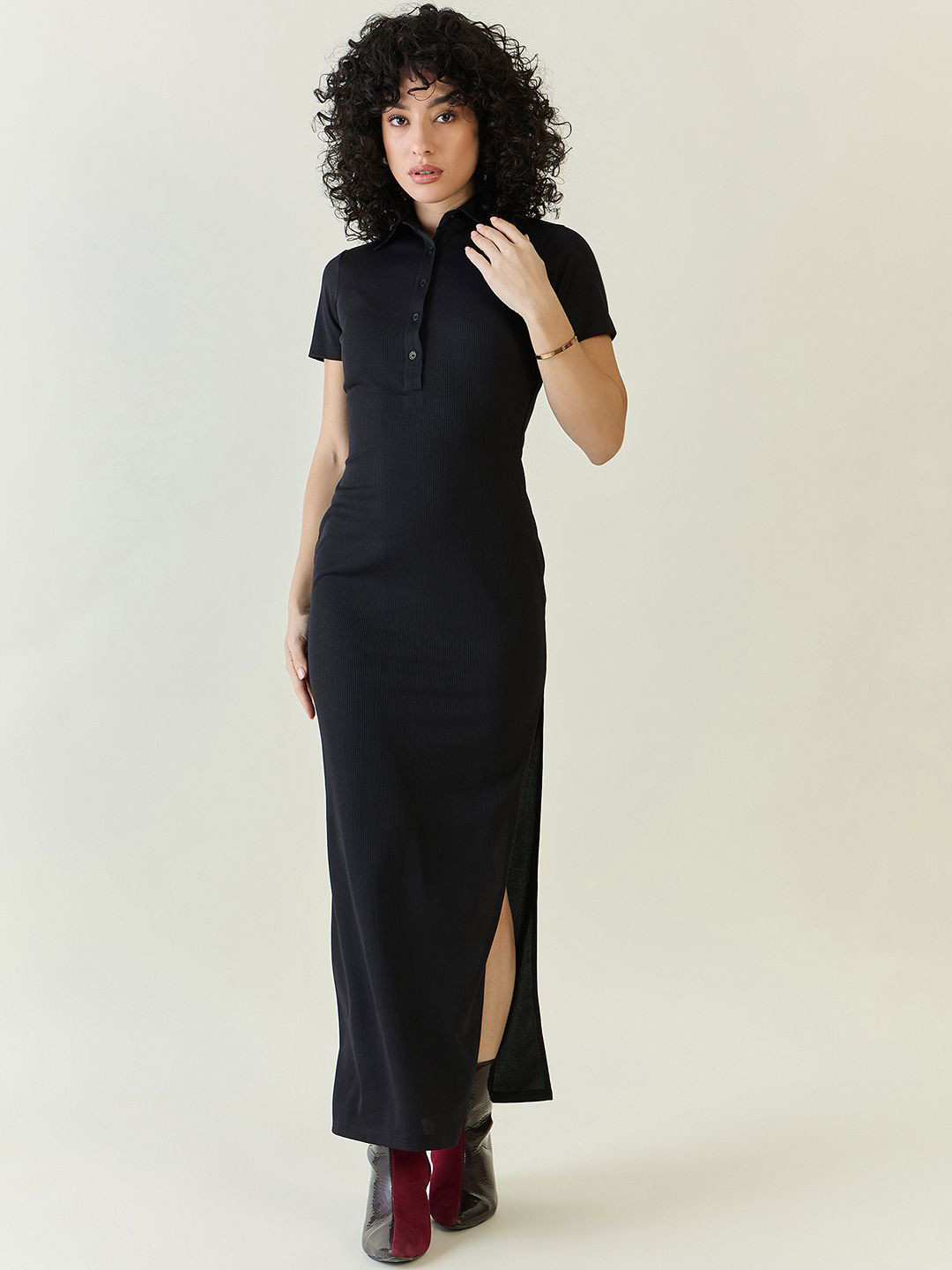 AAYU Women Maxi Black & Orange Dress