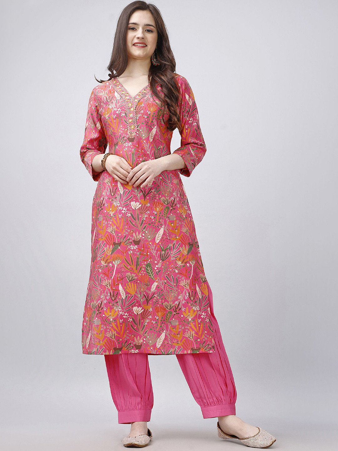 Gota Patti Kurta Set with Embroidered Patiala Salwar