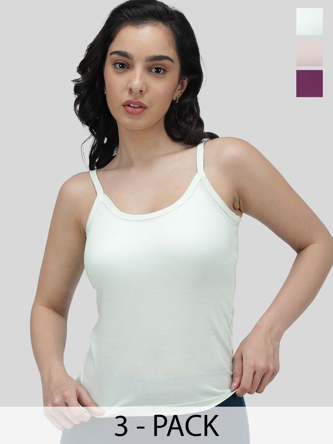 Buy AMUL COMFY Pack Of 3 Cotton Camisoles - Camisoles for Women