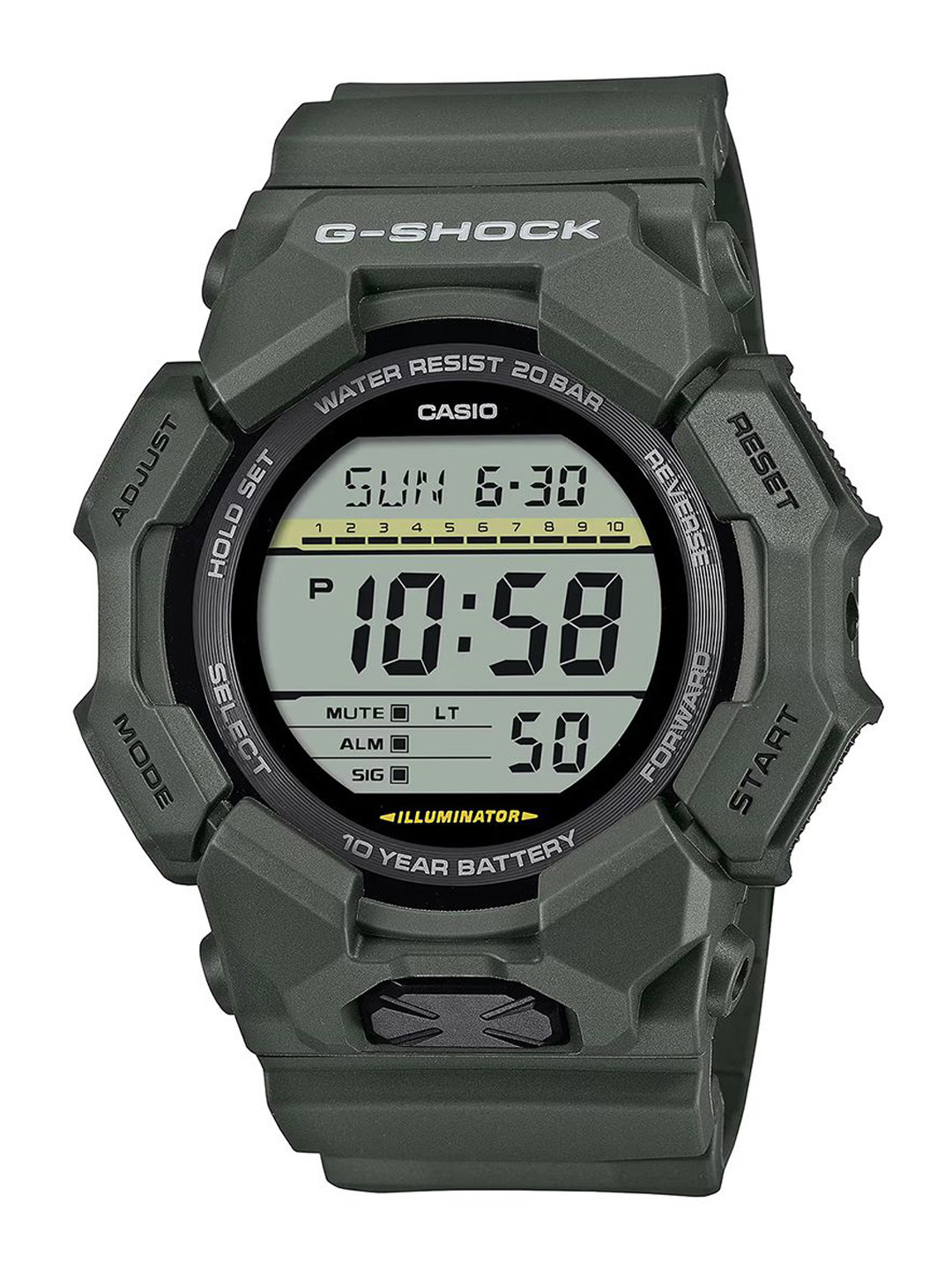 Casio G-Shock GD-010BBR-1 - Orologio Digitale Uomo Donna, Cassa Rotonda In Resina Nero-Rosso, Design Audace