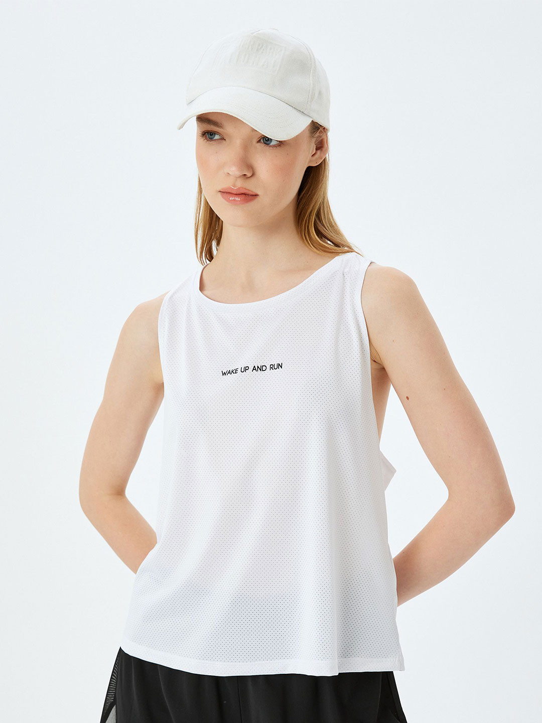 Koton Damen Tanktop Mit Frill-Detail | Off-White | Größe S | Maschinenwaschbar