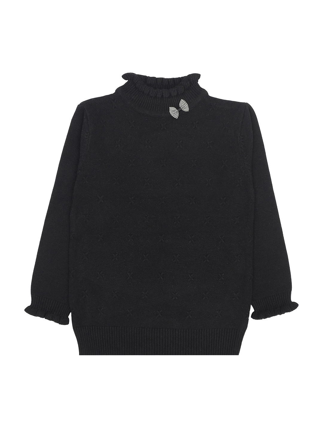 Girls Knit Pullover with Button Collar