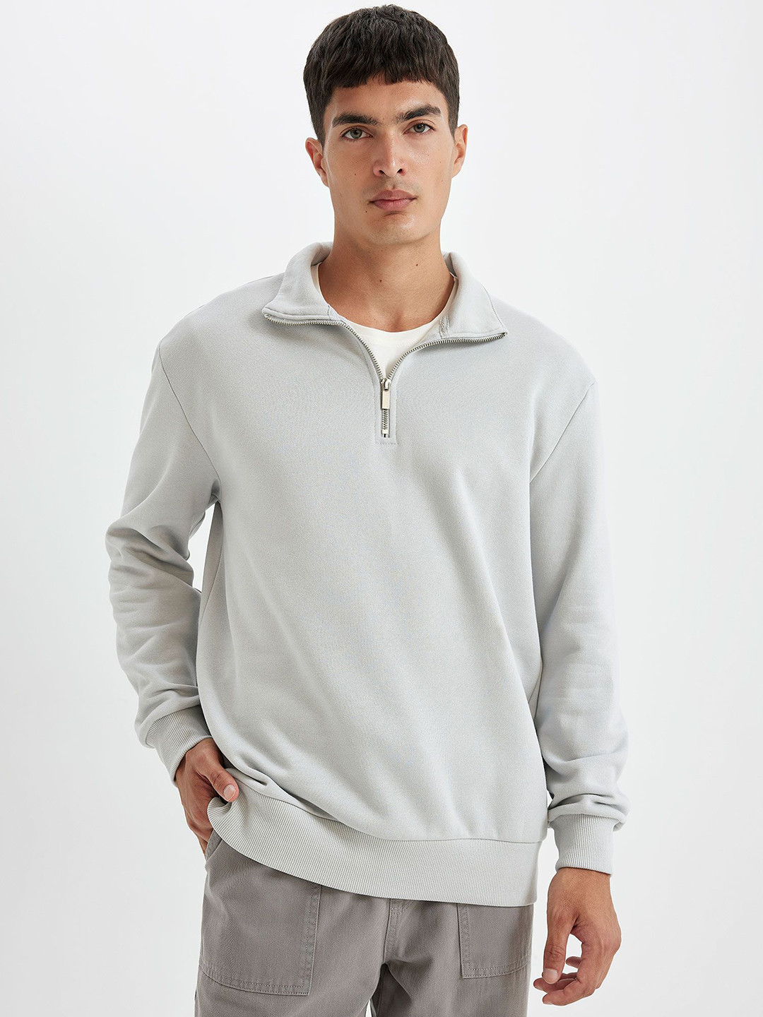 DeFacto Herren Pullover Slim Fit – Rundhals, Langärmlig, Weicher Strick, Vielseitig