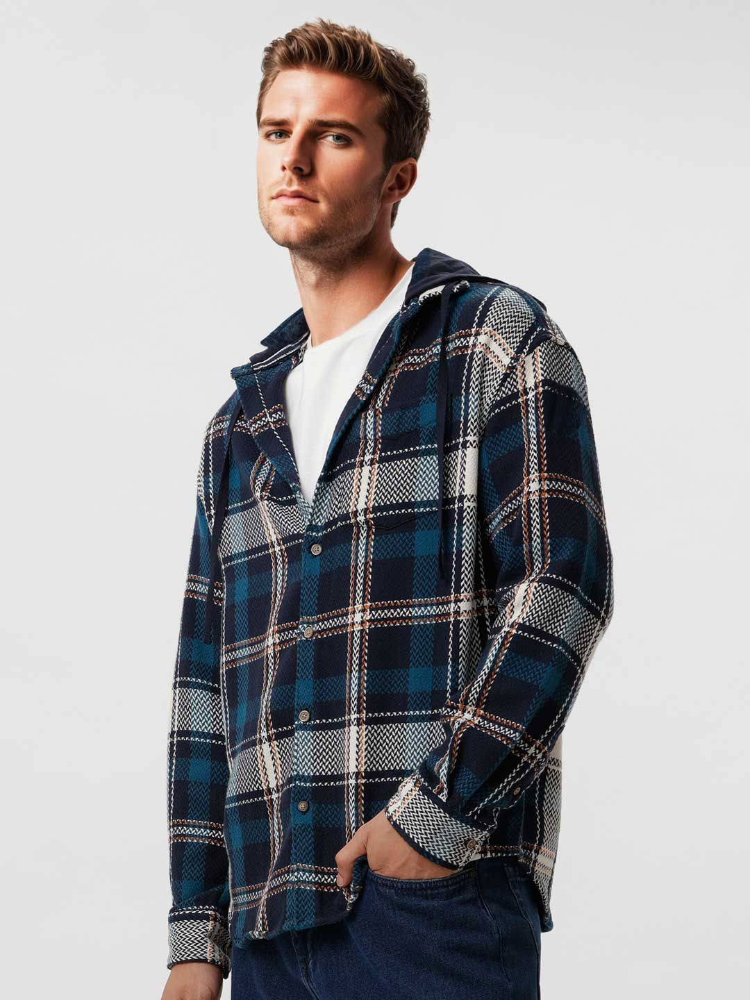 Tartan Over-Shirt With Hood