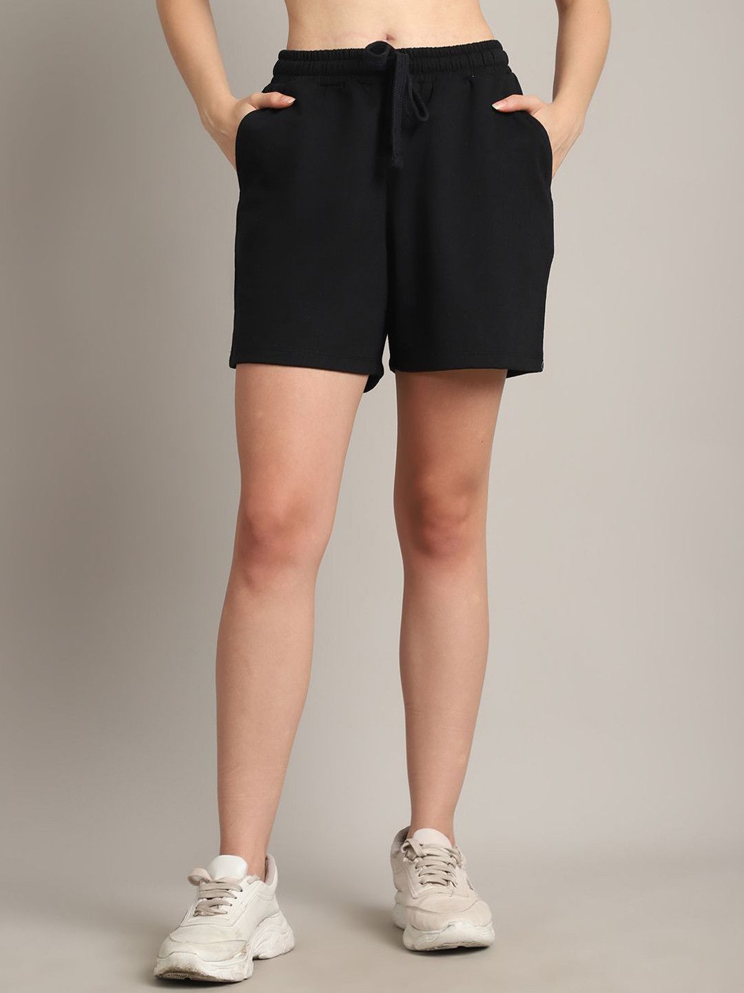 Casual Mid Waist Plain Above Knee Short main image 1
