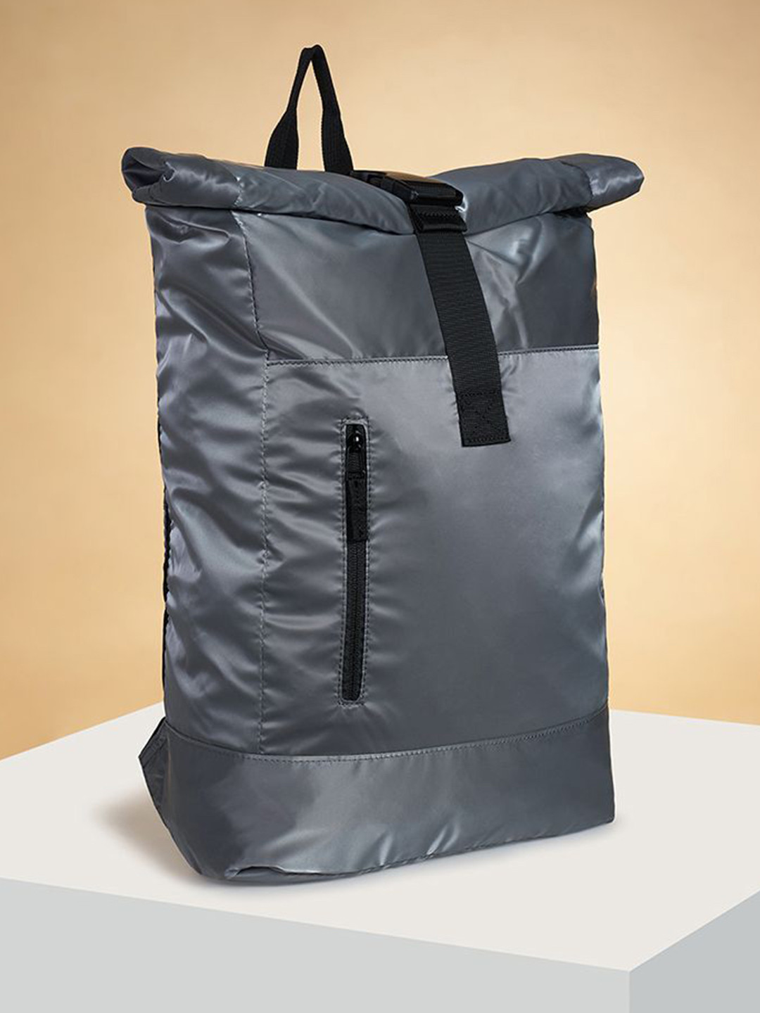 Buy Ajile By Pantaloons Men Grey Backpack With Compression Straps ...