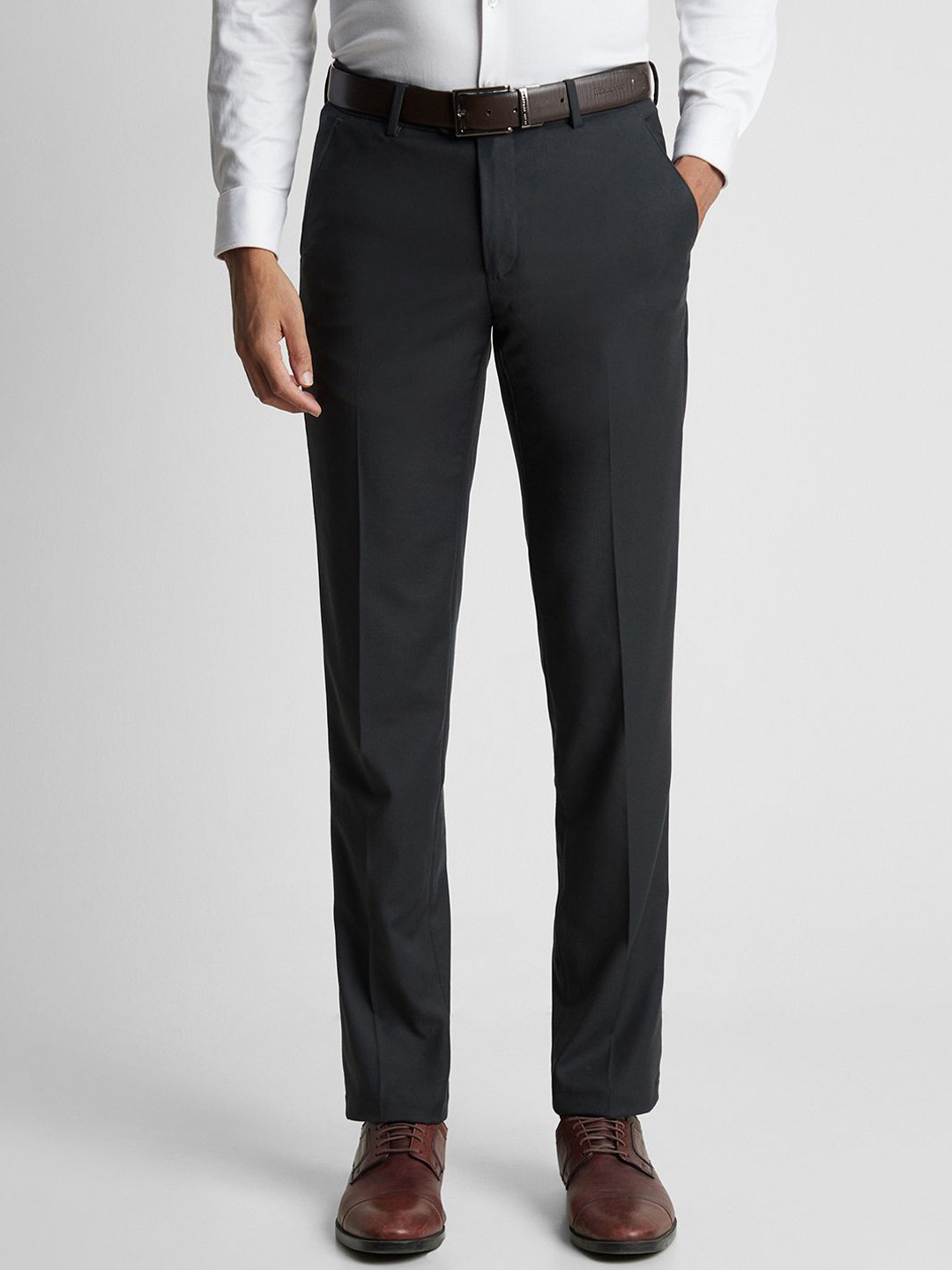 Buy Peter England Elite Men Slim Fit Formal Trouser - Trousers for Men ...