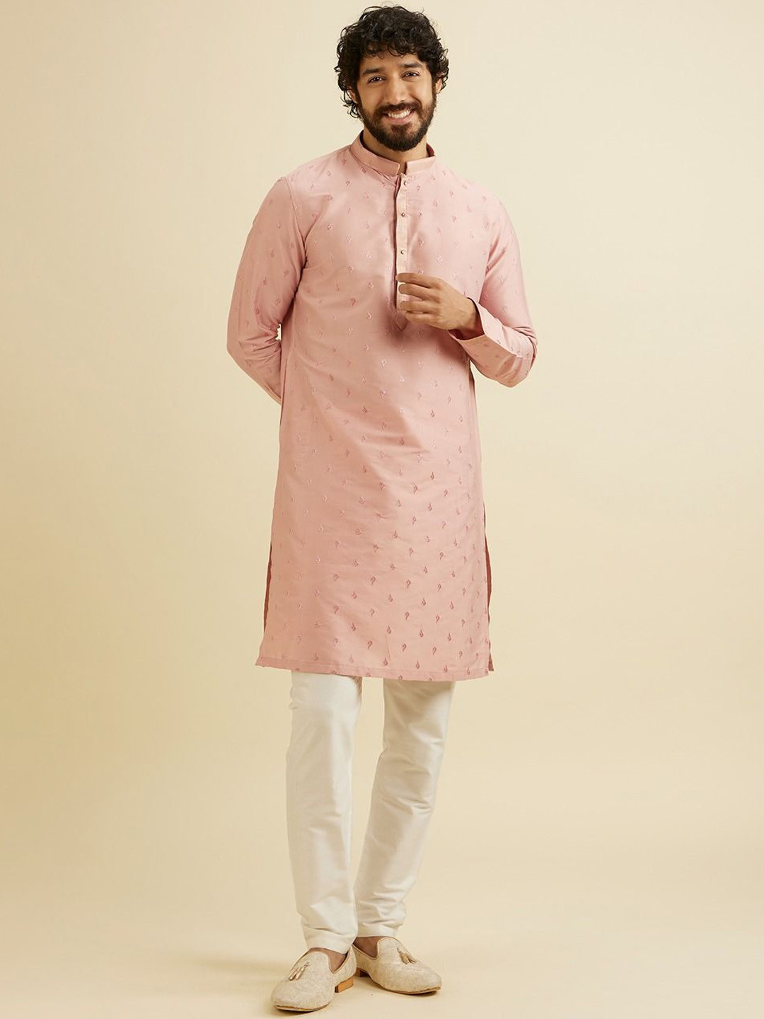 Men Ethnic Motifs Embroidered Regular Thread Work Kurta with Trousers