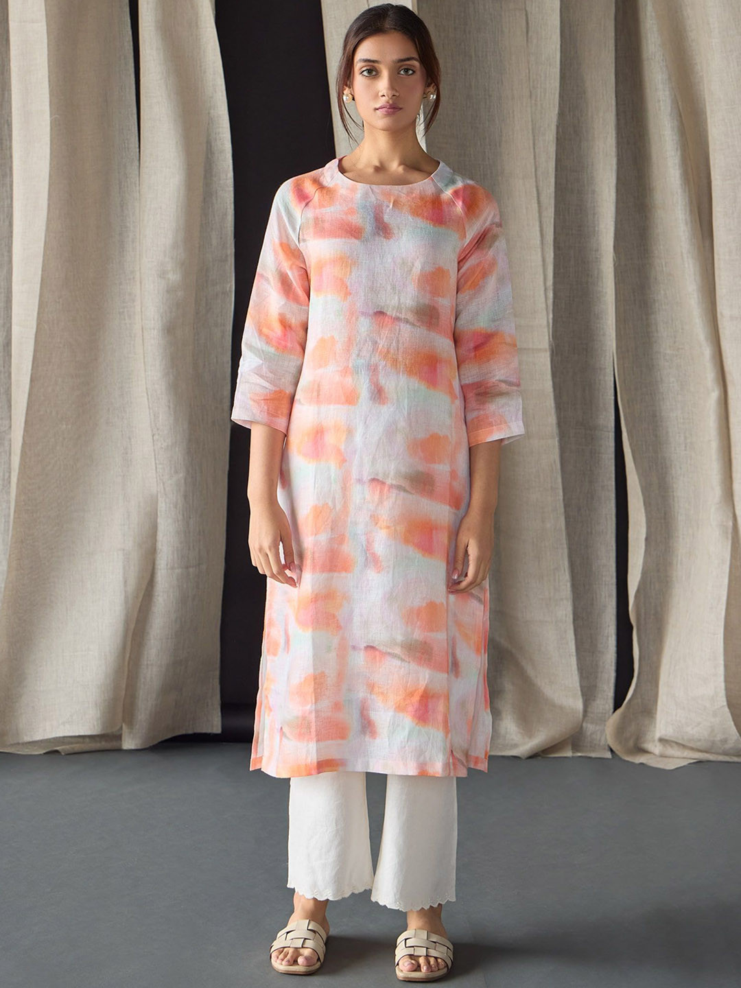 Hemp Open Collar Kurta main image 0