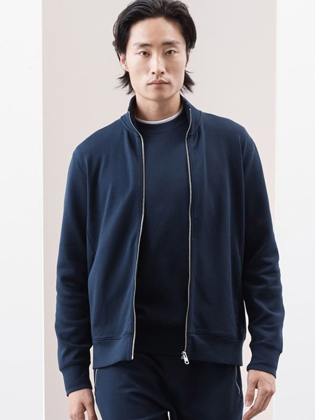 Buy Marks & Spencer Men Mock Collar Solid Cotton Casual Bomber Jacket ...