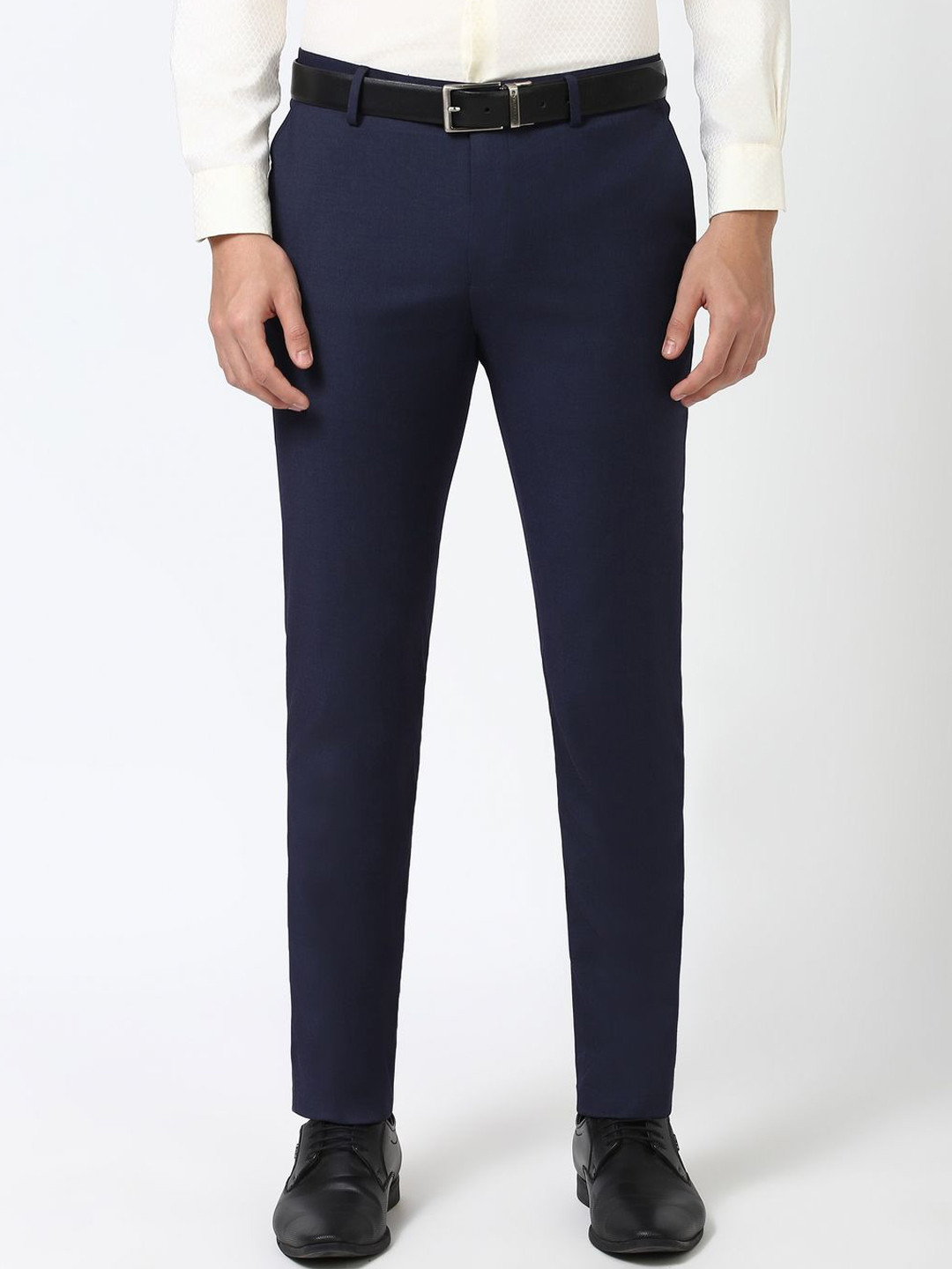 Buy Peter England Elite Men Slim Fit Mid Rise Trousers - Trousers for ...