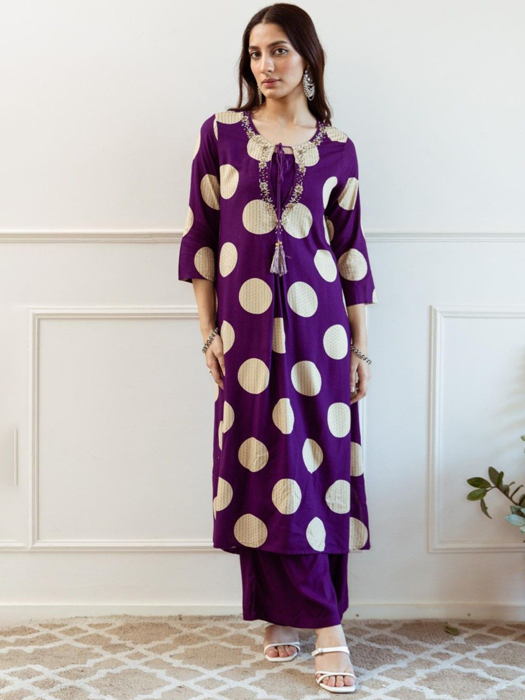 Women Geometric Printed Kurta with Palazzos