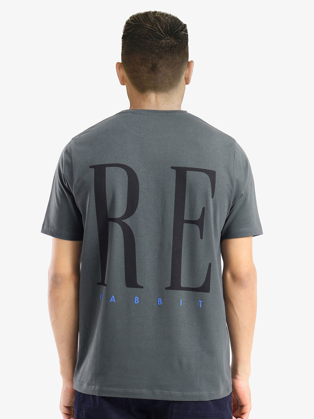 Buy RARE RABBIT Men Typography Printed Round Neck Cotton T Shirt ...
