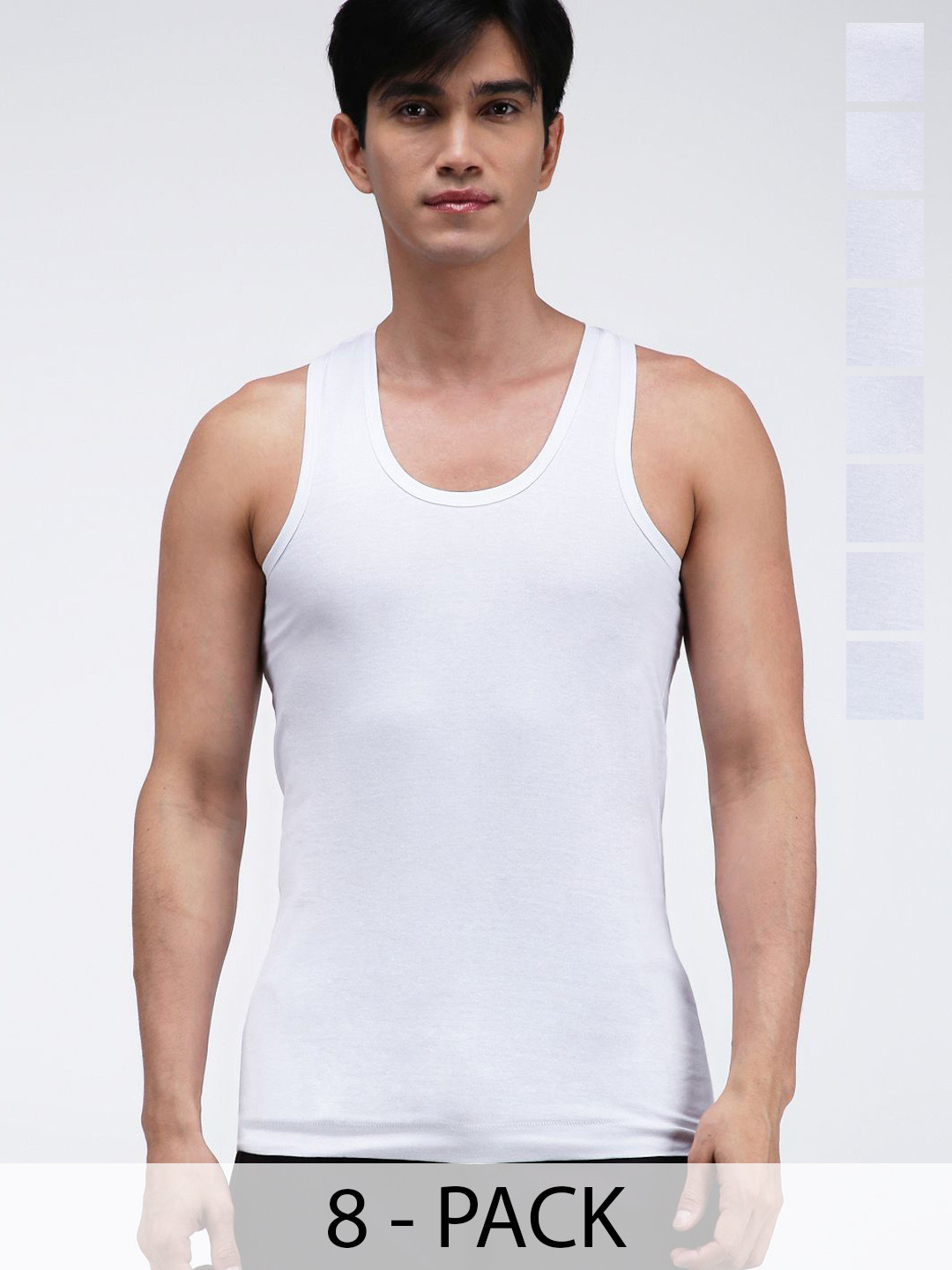 Buy AMUL COMFY Pack Of 8 Pure Cotton Solid Undershirt Vest AC ...