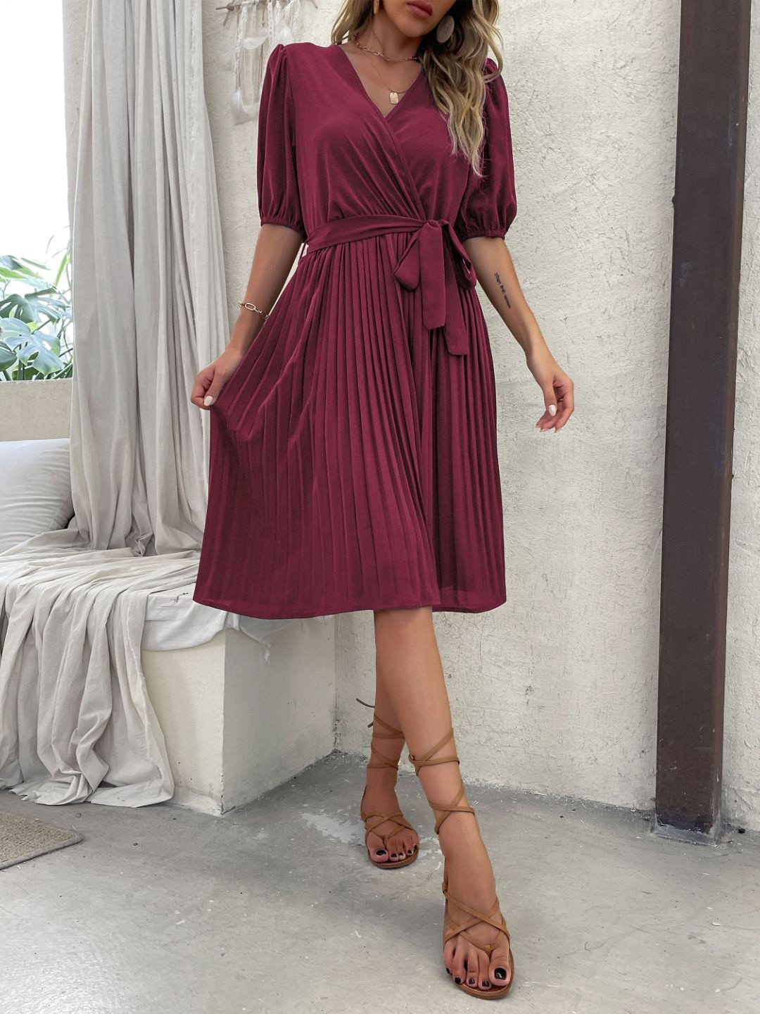 Ismay | Women's Puffed Sleeve Wrap Dress main image 1