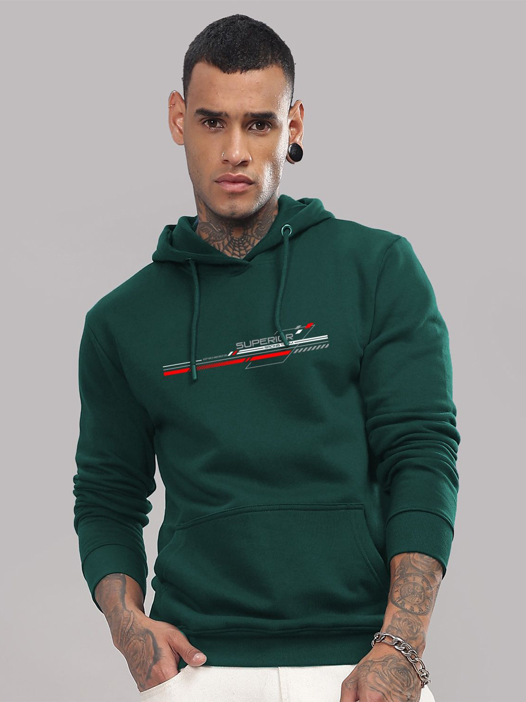 Buy ADRO Men Printed Hooded Pure Cotton Sweatshirt - Sweatshirts for ...