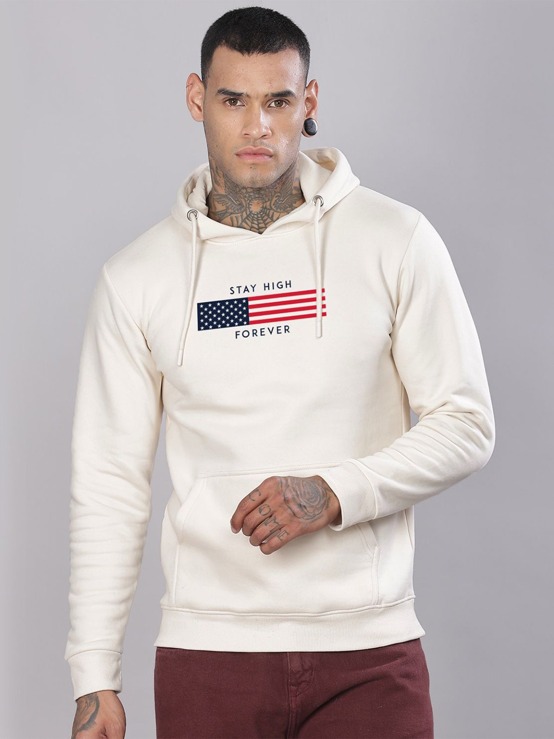 Buy ADRO Men Printed Hooded Pullover Sweatshirt - Sweatshirts for Men ...