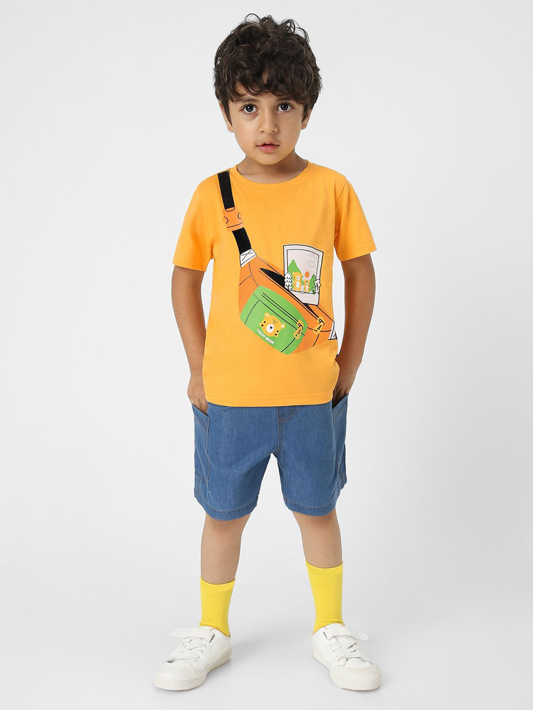 Nautinati Boys' Star Print Collar Neck Shirt and Matching Pants Nightsuit main image 1
