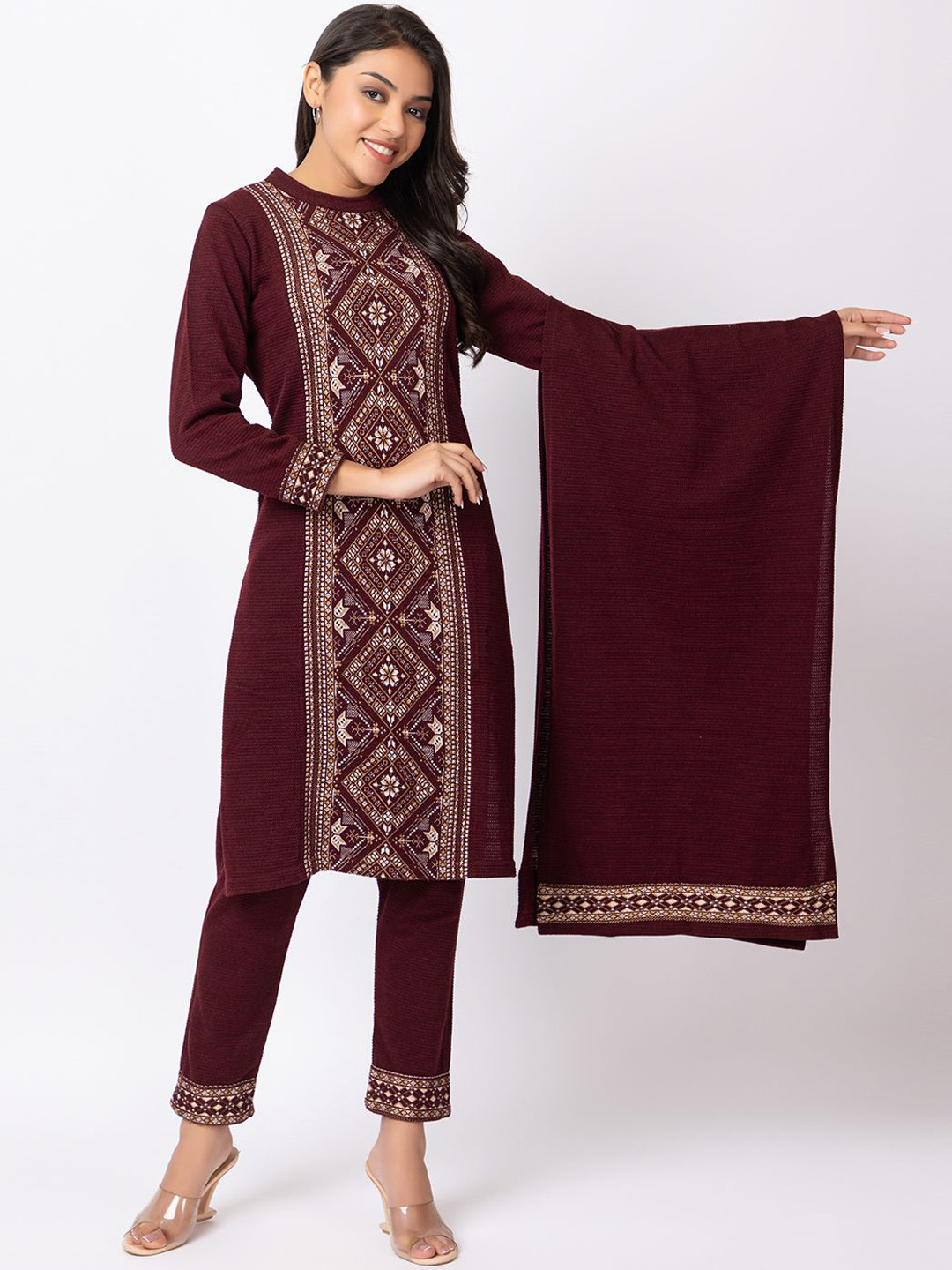 Women  Ethnic printed Kurta with Trouser & Dupatta