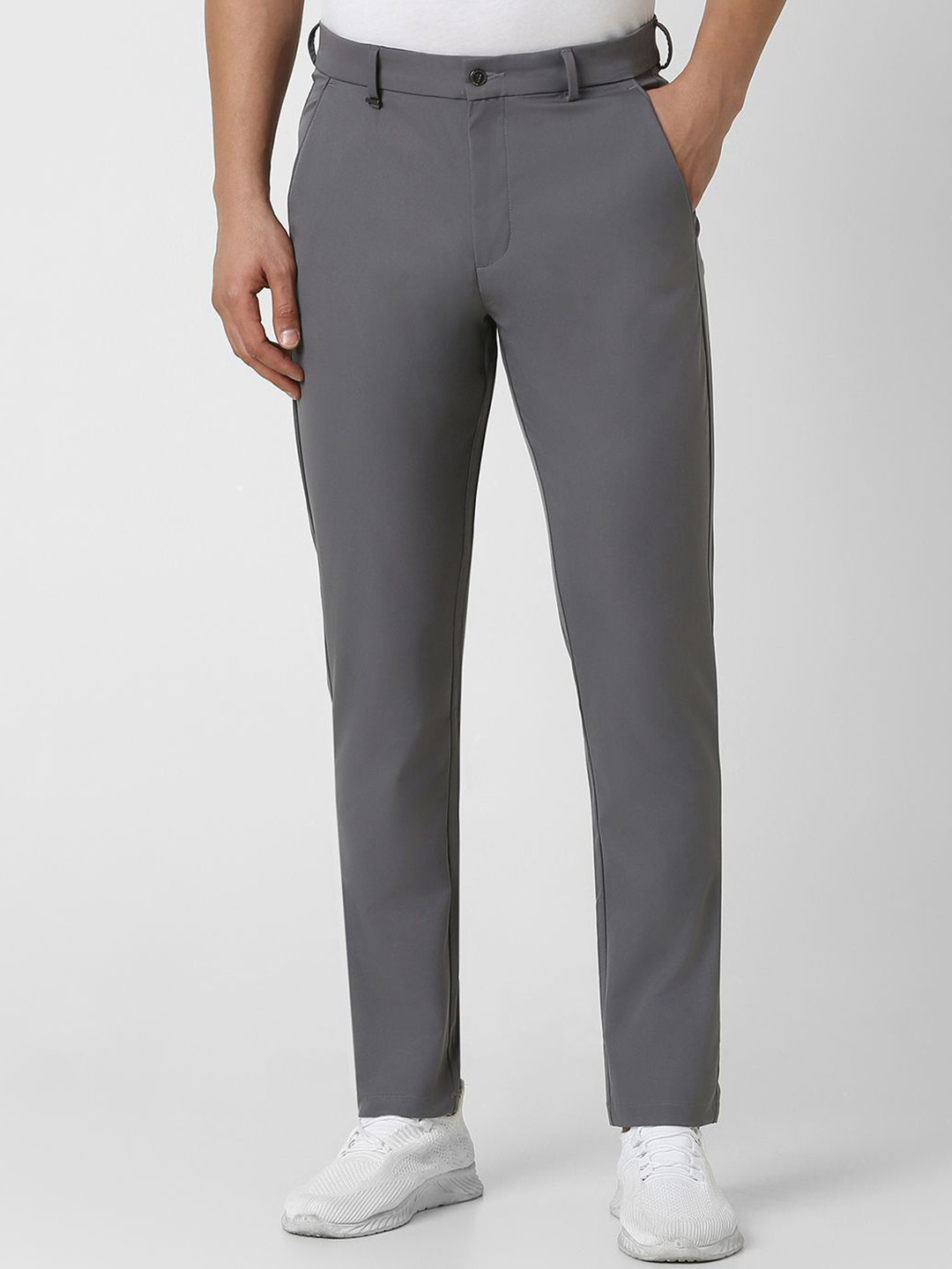 Buy Van Heusen Flex Men Slim Fit Mid Rise Formal Trousers - Trousers ...