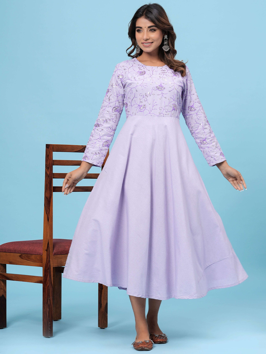 Ethnic Dots A-Line Shirt Dress