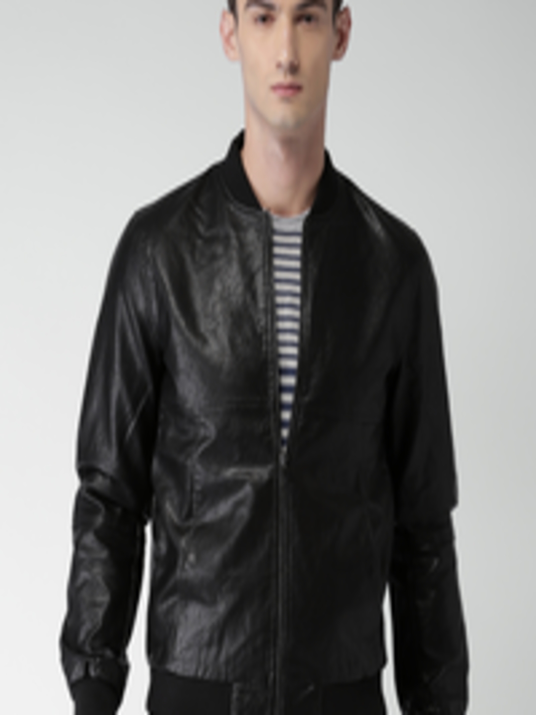 Buy Celio Men Black Solid Biker Jacket - Jackets for Men 2024097 | Myntra