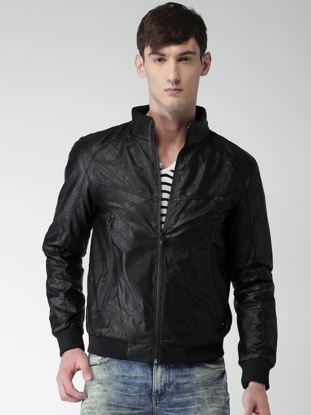 Buy Celio Men Black Solid Biker Jacket Jackets for Men 2024101 Myntra