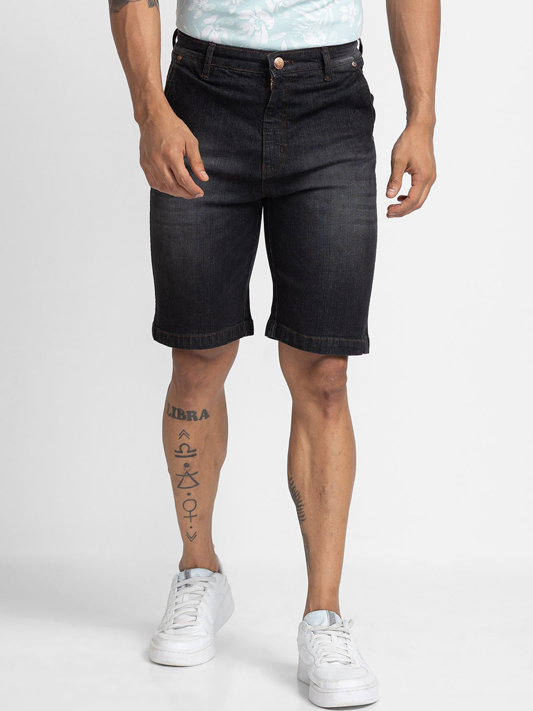 Buy Globus Men Black Washed Denim Shorts Shorts for Men 20241468 Myntra