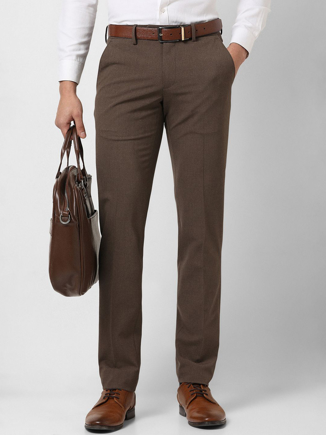 Buy Van Heusen Men Slim Fit Mid Rise Formal Trouser - Trousers for Men ...