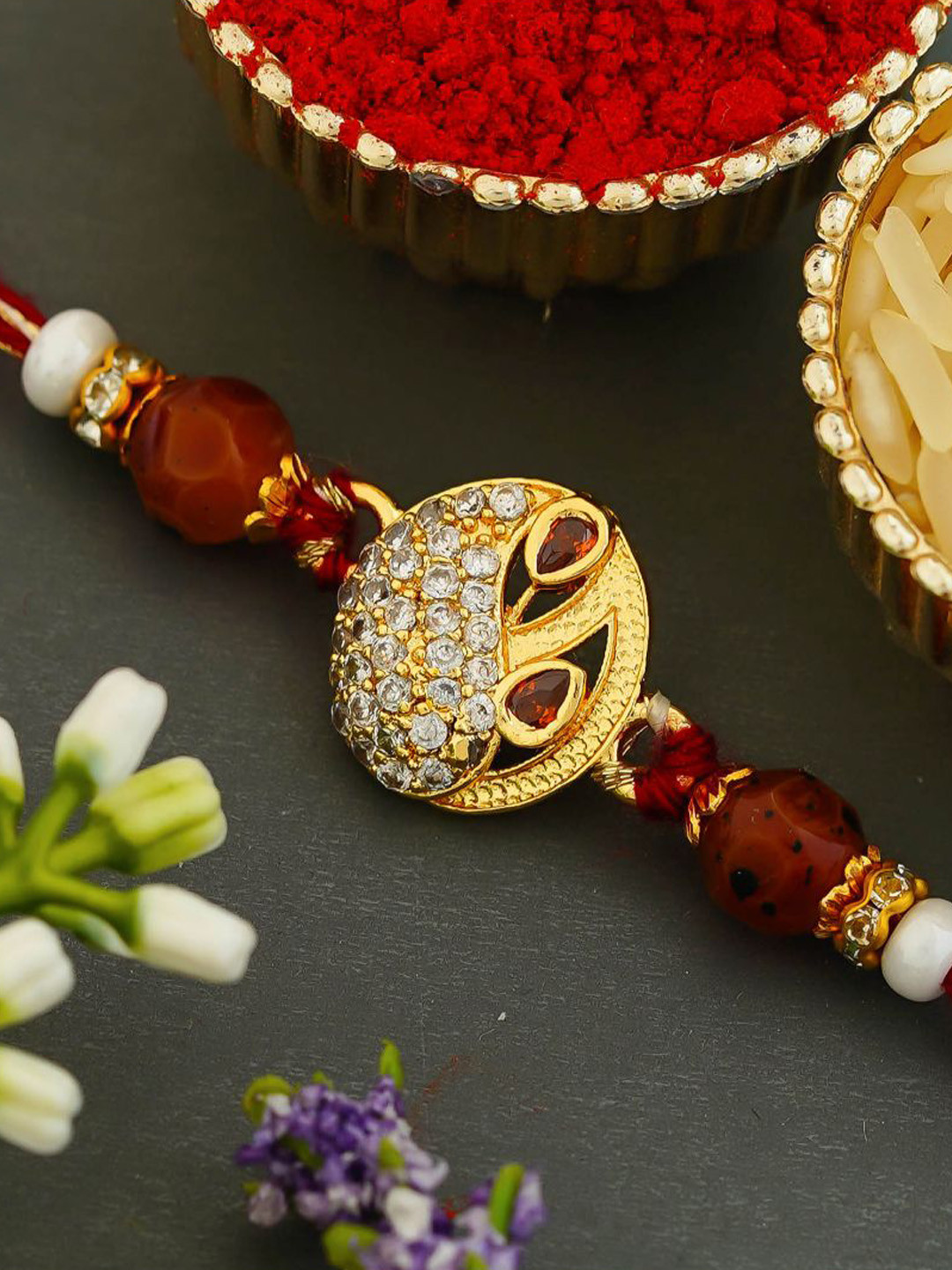 Thread Rakhi Designs Buy ECraftIndia Floral Design Thread Rakhi - Rakhi for Unisex 33644374 ...