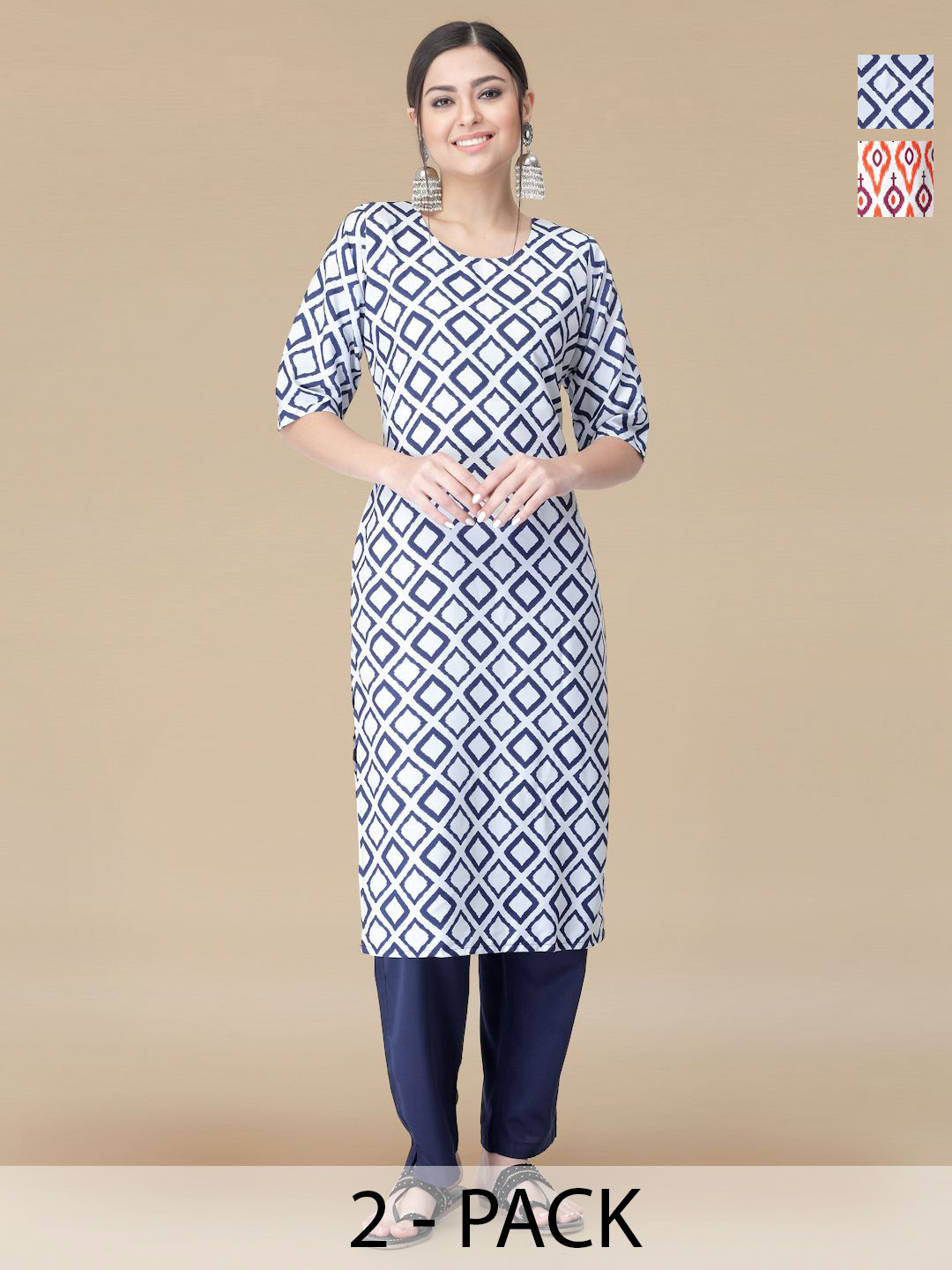 Women Black Calf Length Sleeveless Straight Ethnic Motifs Printed Cotton Kurta