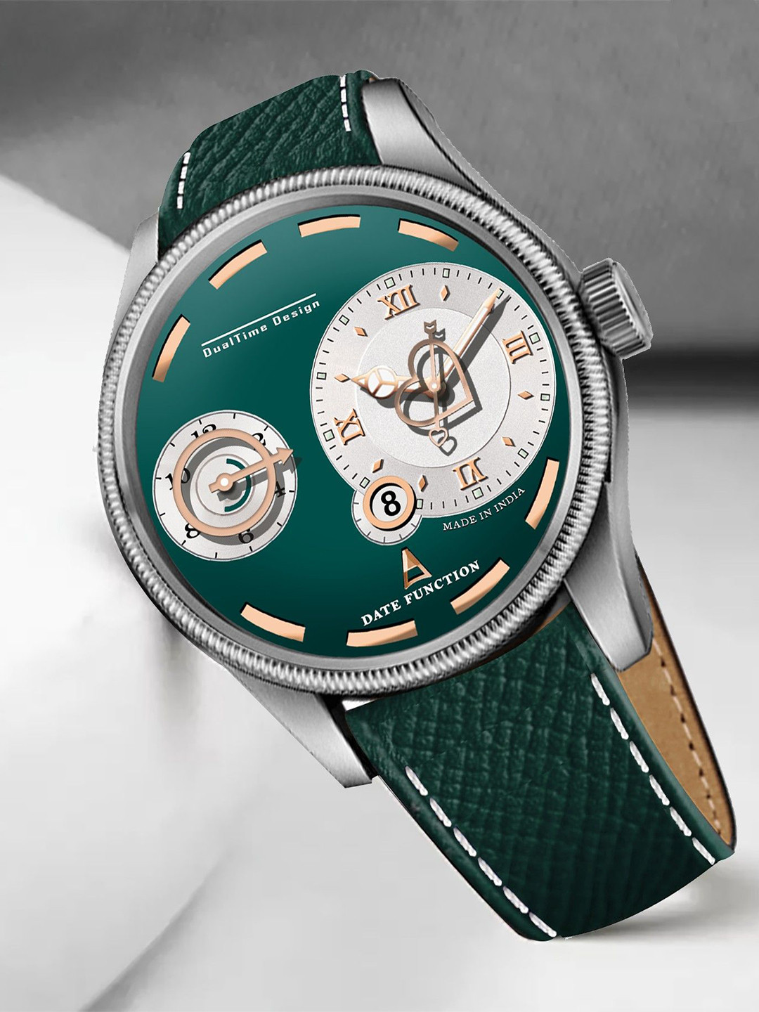 Buy DOUBLERUN Men Dial & Leather Straps Analogue Chronograph Watch ...