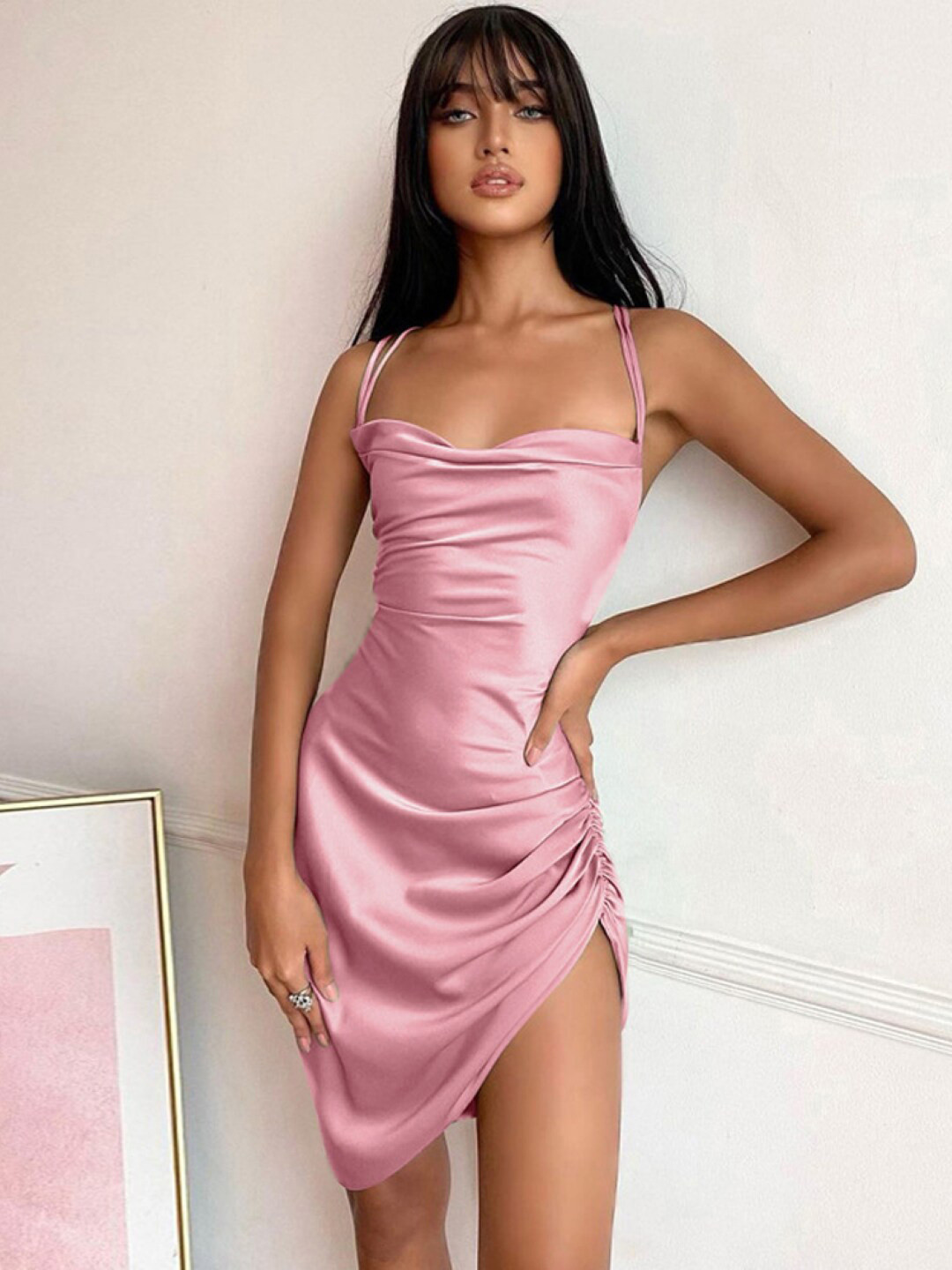 LULU AQUA STRAPPY SHEATH DRESS