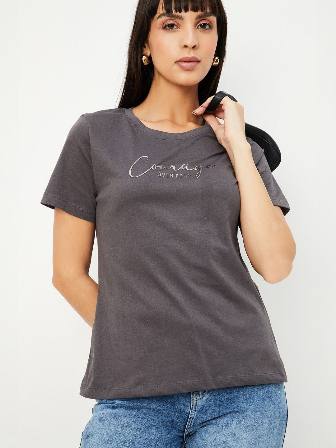 Buy Max Typography Cotton T Shirt - Tshirts for Women 33858385 | Myntra