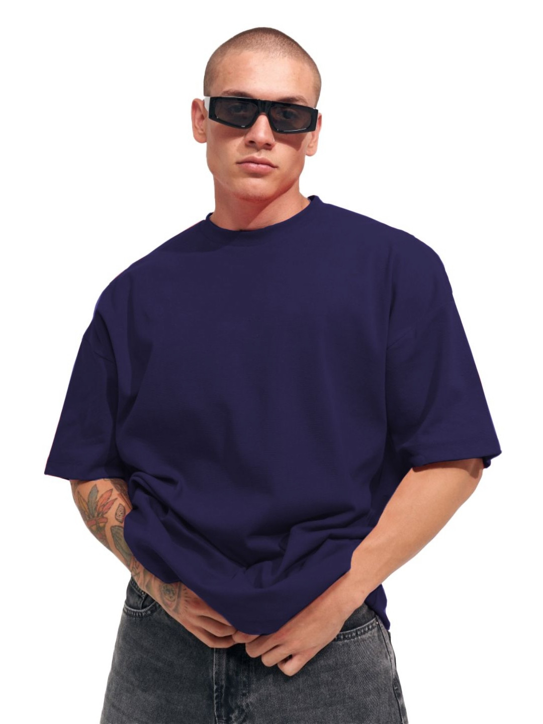 Men's Round Neck Long Sleeve Oversized T-Shirt