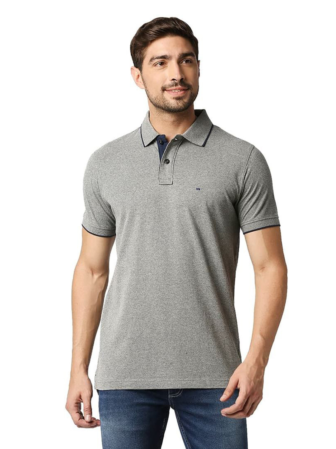 Buy Basics Men Solid Polo Collar Cotton Boxy T Shirt Tshirts for Men
