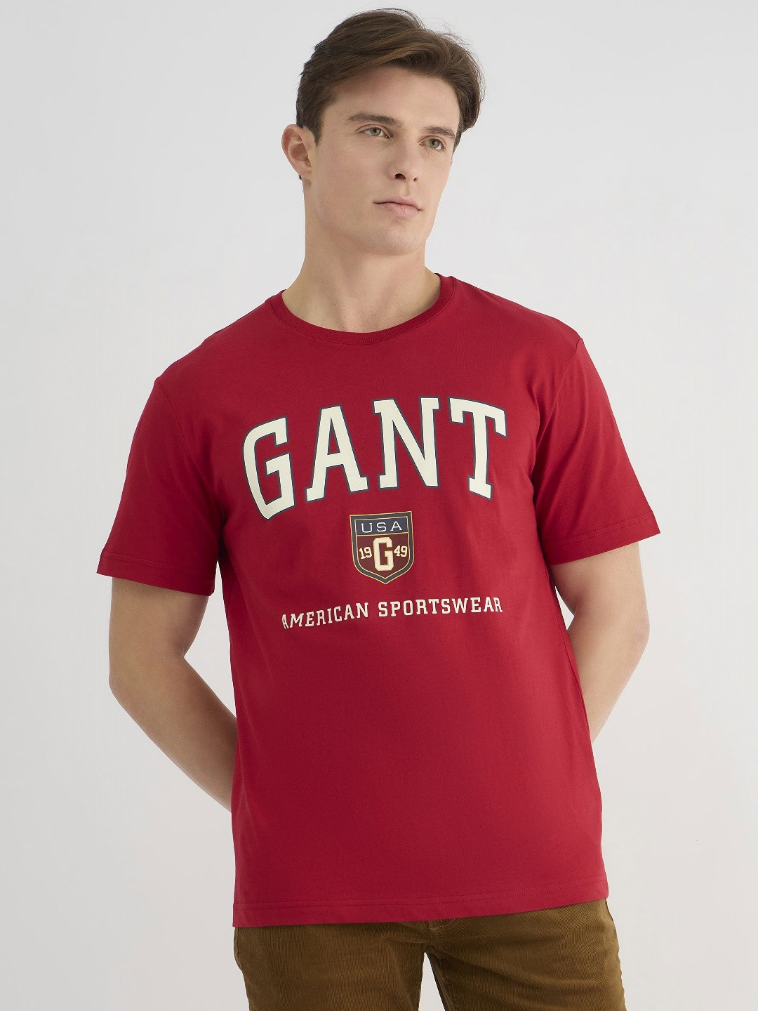 Gant Men Solid Turquoise T-Shirt
