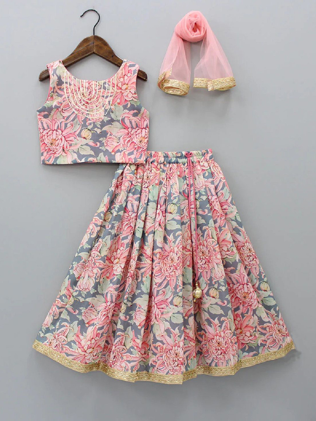 Girls Printed Ready To Wear Lehenga Blouse With Dupatta
