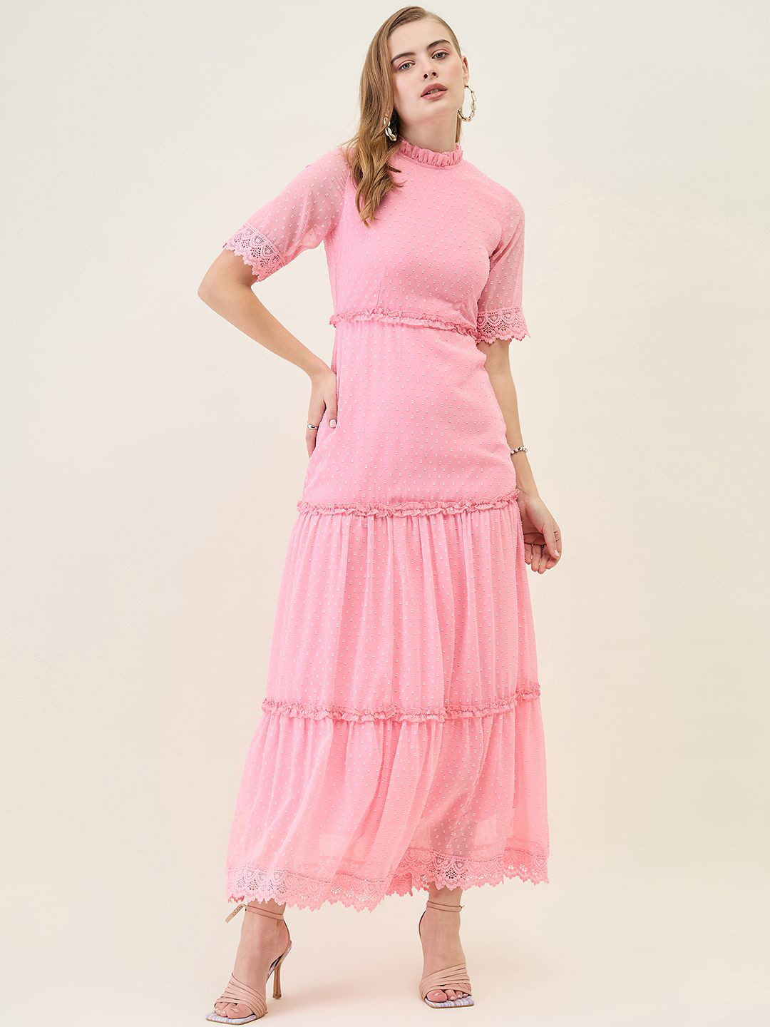 Buy Aayu Women Ruffled Georgette Maxi Dress - Dresses for Women ...