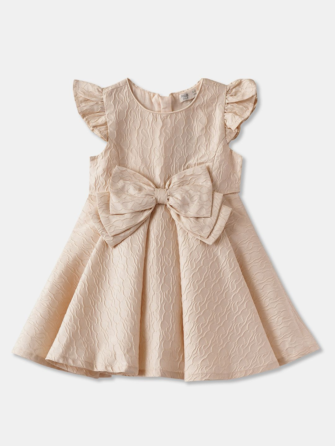 Red A Line Beaded Girls' Dress With Bow main image 1