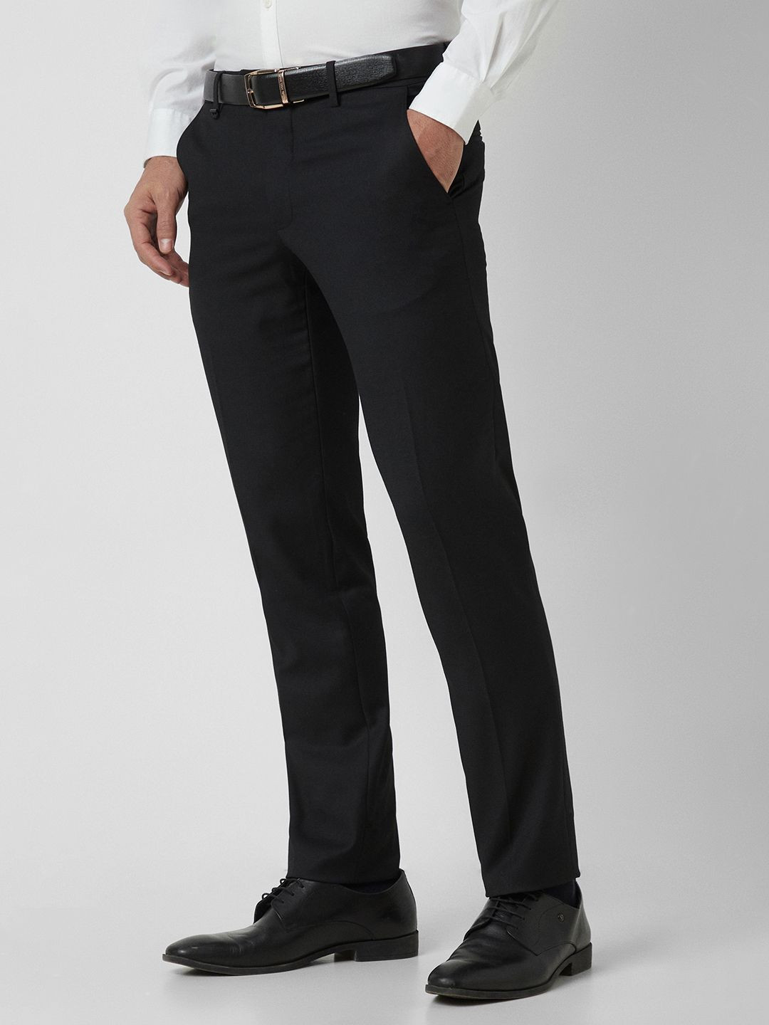 Buy Van Heusen Men Slim Fit Mid Rise Formal Trouser - Trousers for Men ...