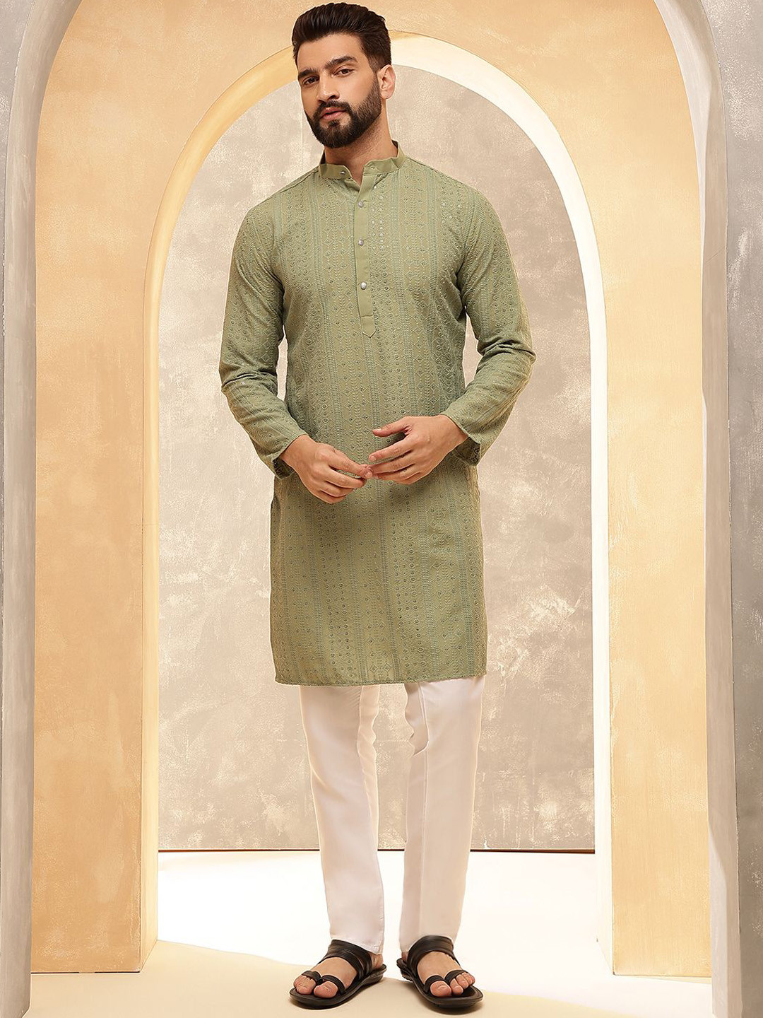 Men's Embroidered and Sequence Kurtas