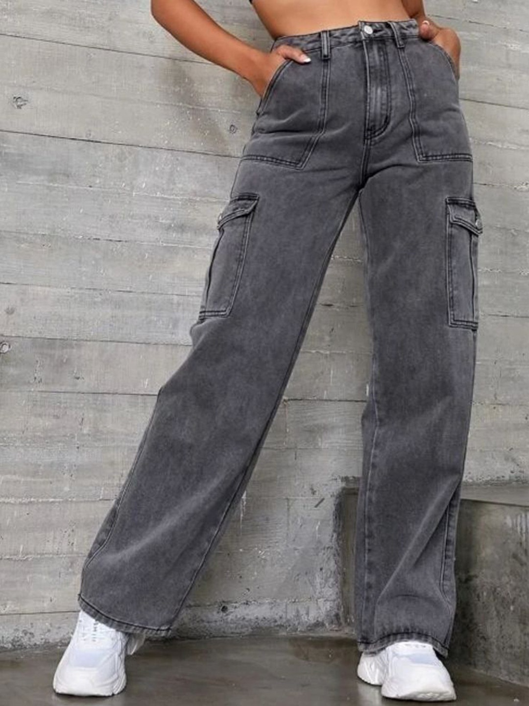 Women's Coffee Cropped High Rise Stretchy Straight Jeans - Comfortable & Stylish Fit